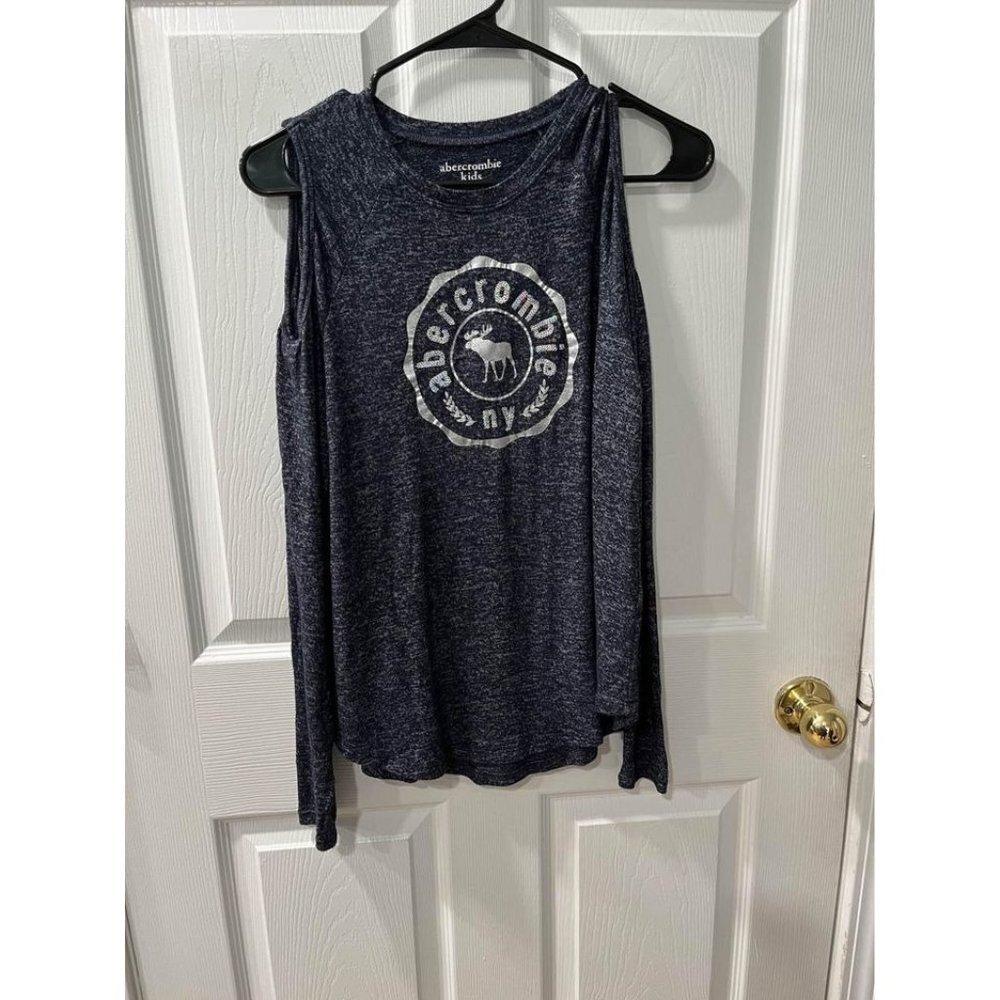 Abercrombie Kids cold shoulder sweater top navy blue 15/16